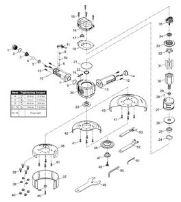 Fig-0 Diagram and Parts List for CP3330-C  Chicago Pneumatic Grinder